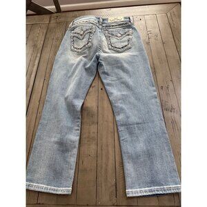 Miss Me Mid Rise Crop Capri Jeans Embellished Size 26 Y2K!